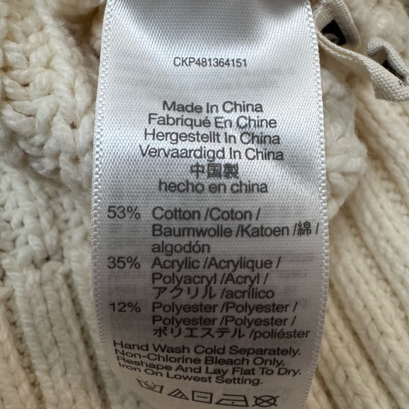 MADEWELL Sweater Women's Antique Cream XS Wide Rib Turtleneck Boxy Oversized - Picture 7 of 10